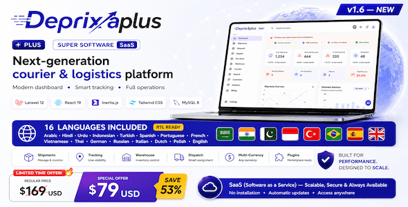Deprixa Plus - Courier & Delivery Management System Logistics SaaS